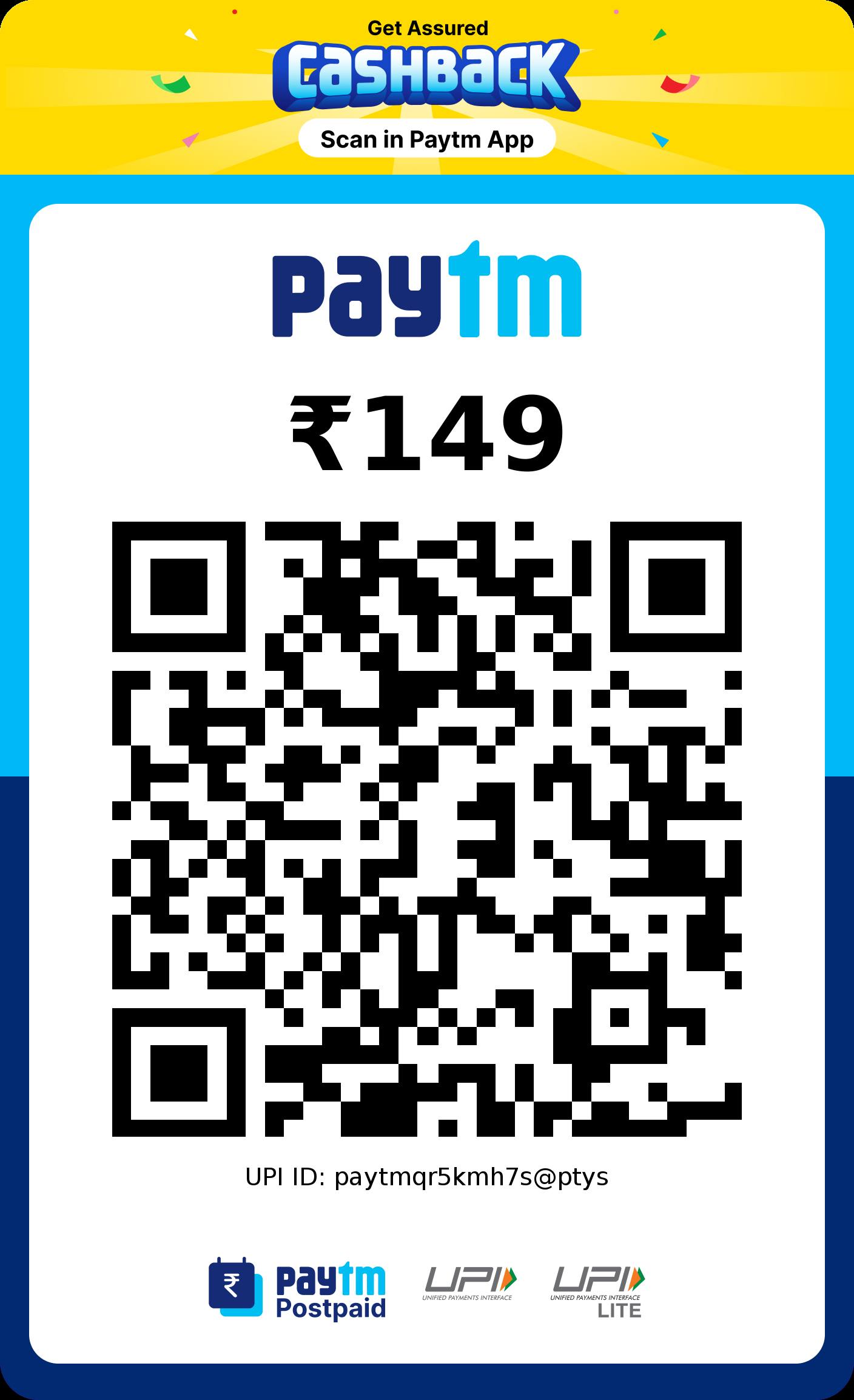 Paytm ₹149 Payment QR